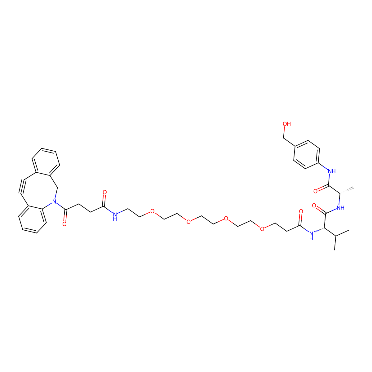 DBCO-PEG4-Val-Ala-PAB molecular structure, CAS 2348405-92-3