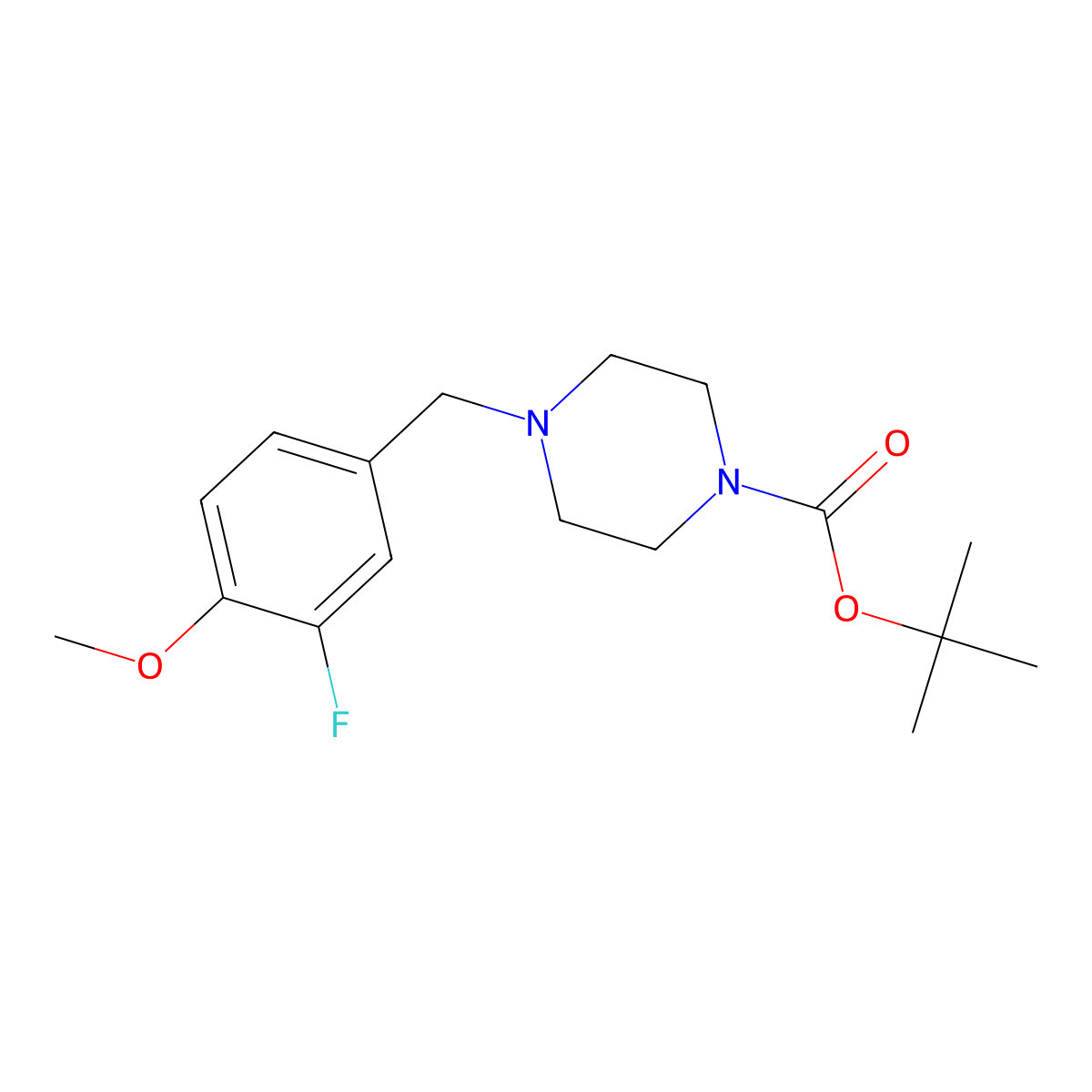 Tert-butyl 4-[(3-fluoro-4-methoxyphenyl)methyl]piperazine-1-carboxylate molecular structure, CAS 2348492-37-3