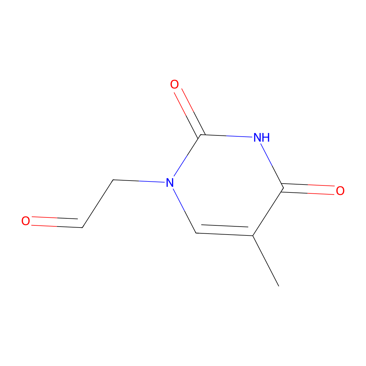 Thyminylacetaldehyde molecular structure, CAS 23485-31-6