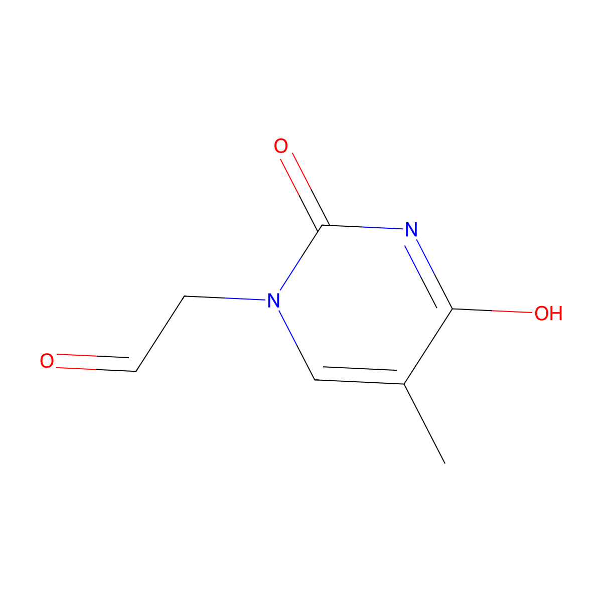 Thyminylacetaldehyde molecular structure, CAS 23485-31-6