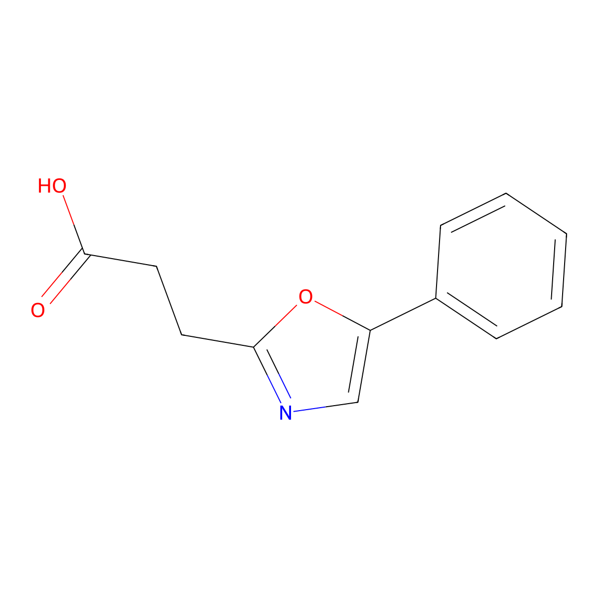 3-(5-Phenyl-1,3-oxazol-2-yl)propanoic acid molecular structure, CAS 23485-68-9