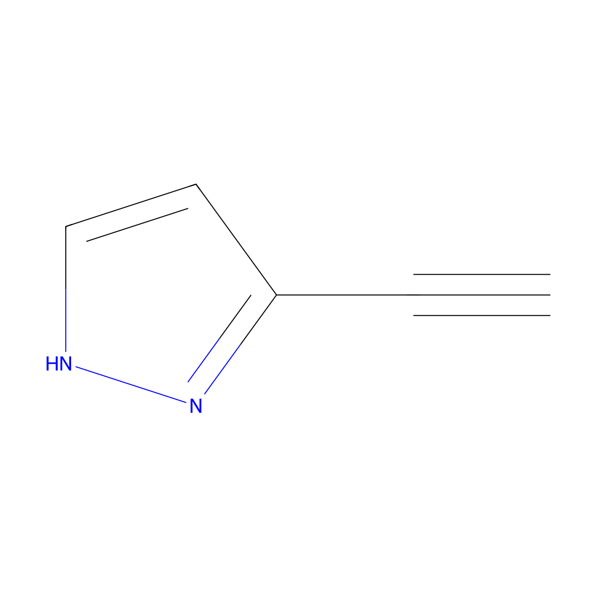 5-ethynyl-1H-pyrazole molecular structure, CAS 23486-70-6