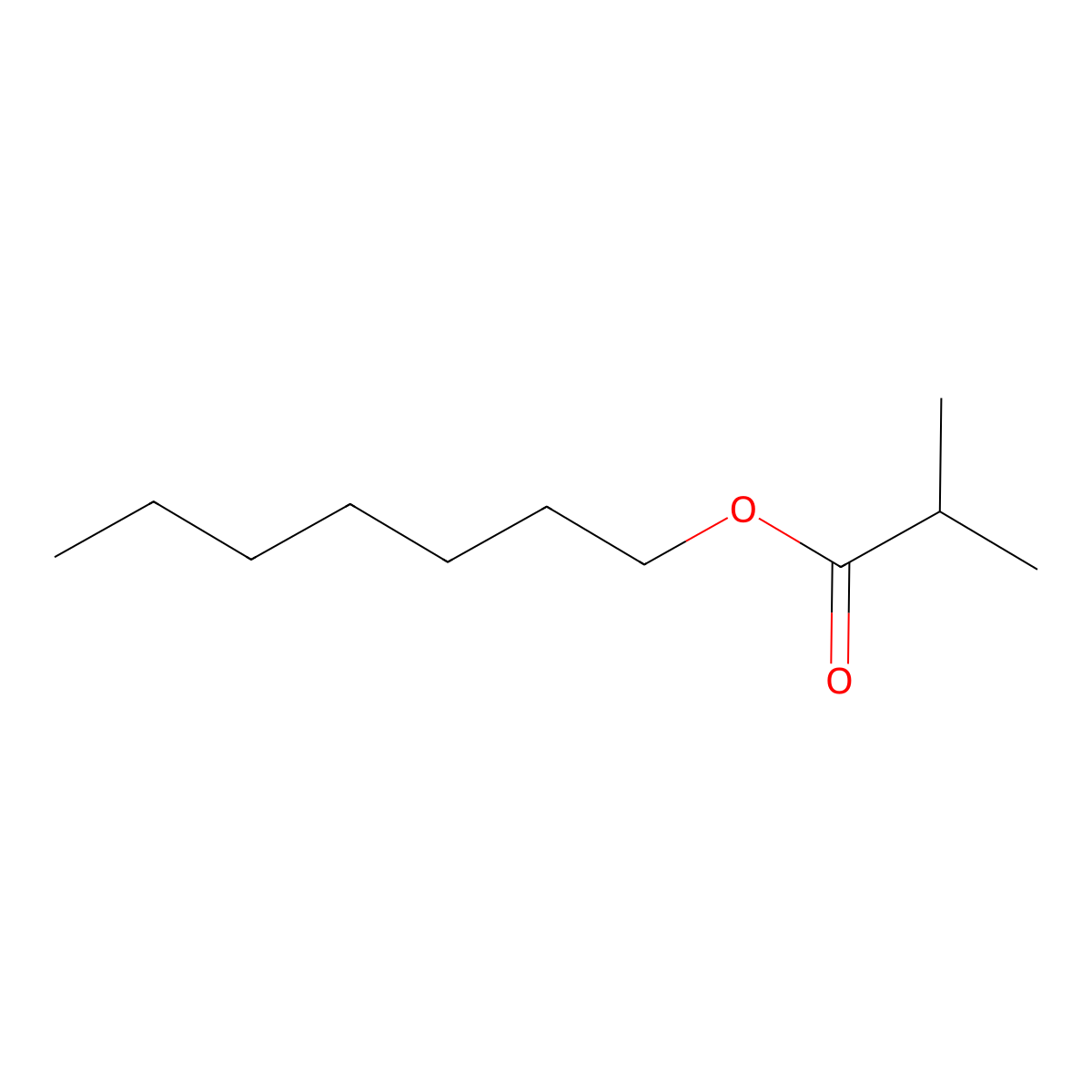 Heptyl isobutyrate molecular structure, CAS 2349-13-5