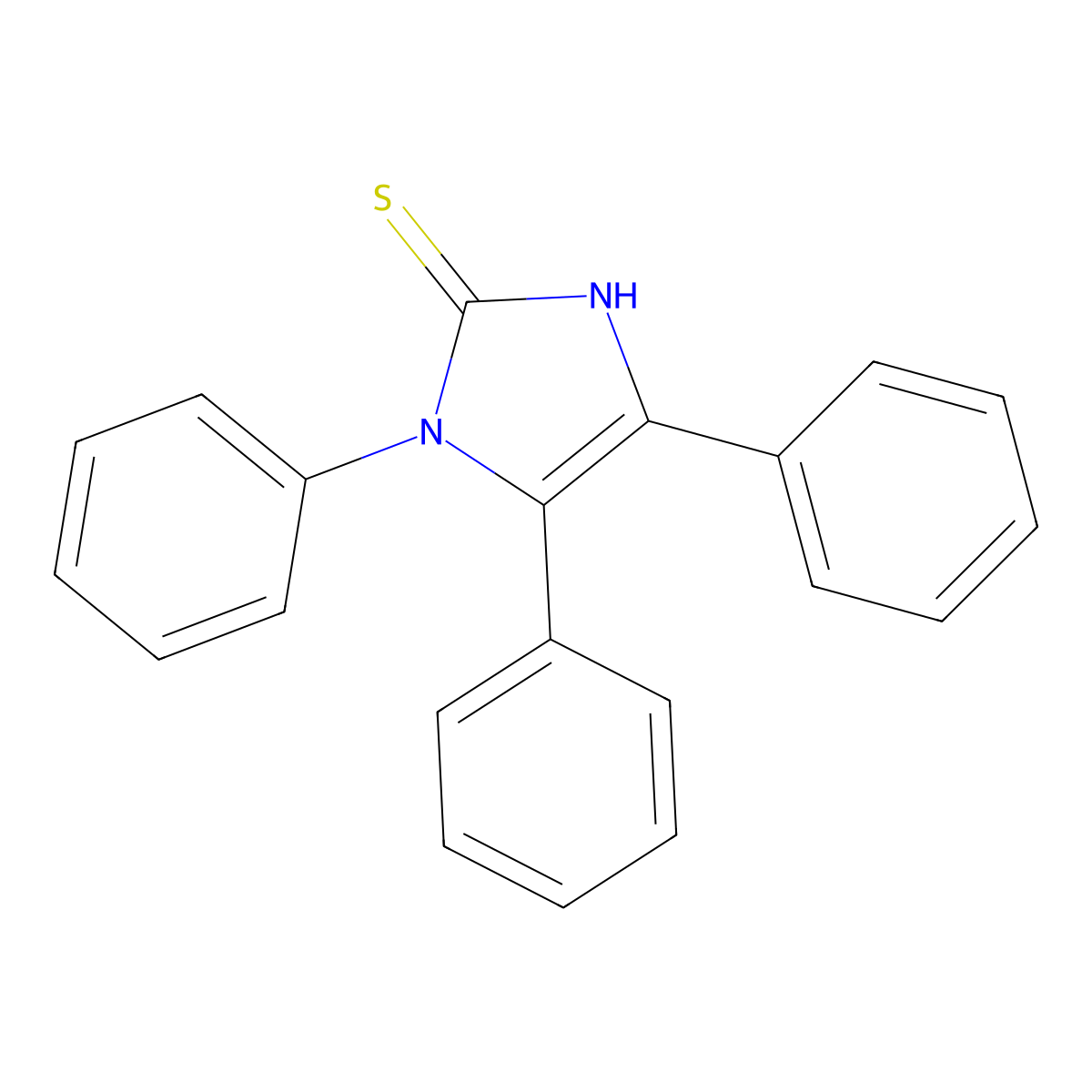 1,4,5-triphenyl-1H-imidazole-2-thiol molecular structure, CAS 2349-59-9