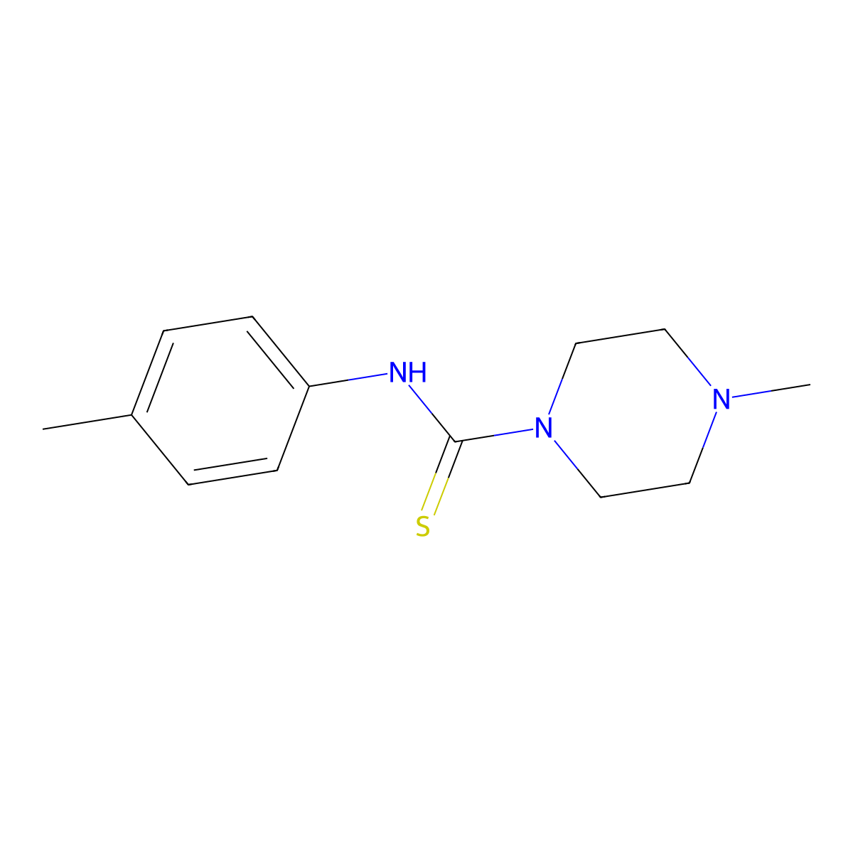 4-Methyl-N-(4-methylphenyl)-1-piperazinecarbothioamide molecular structure, CAS 2349-62-4