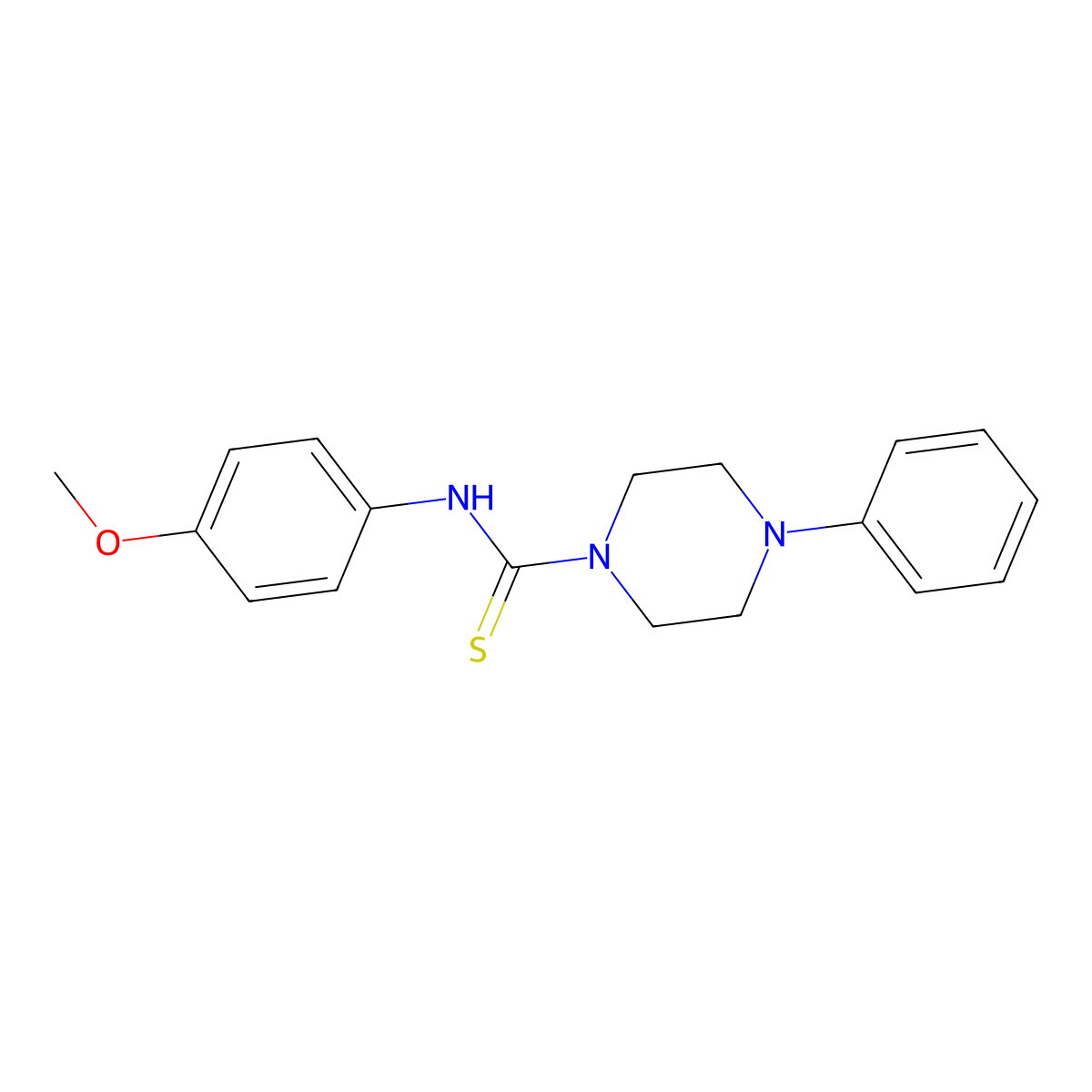 N-(4-methoxyphenyl)-4-phenylpiperazine-1-carbothioamide molecular structure, CAS 2349-65-7