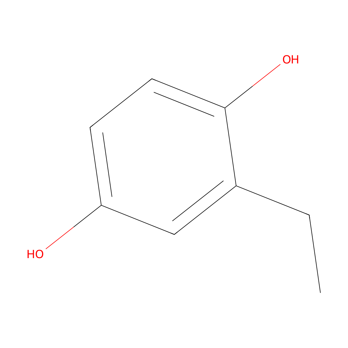 2-Ethyl-1,4-benzenediol molecular structure, CAS 2349-70-4