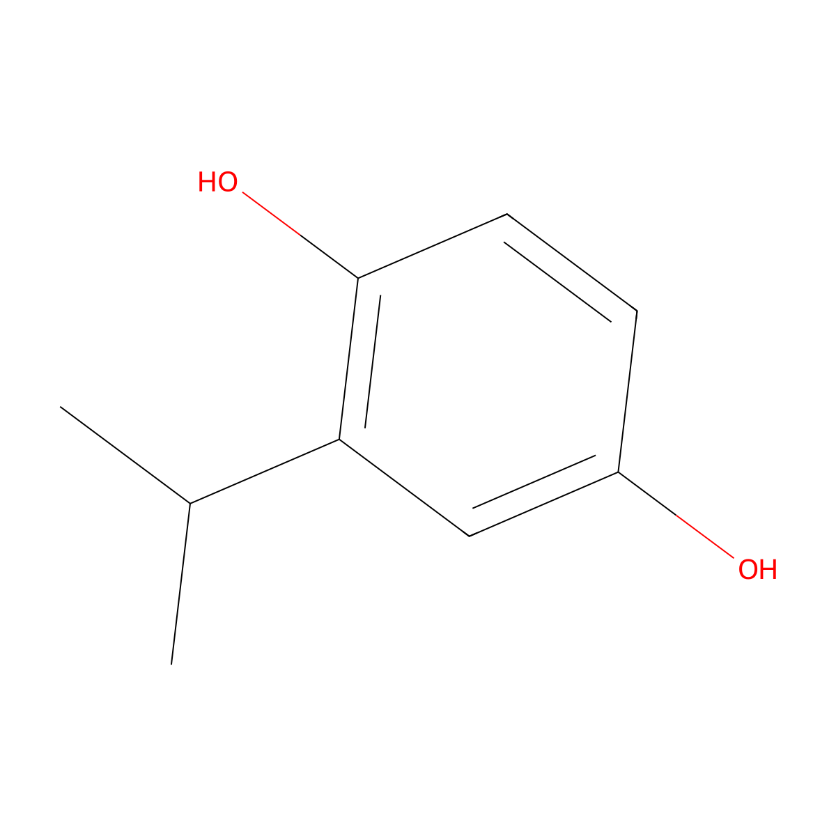 2-Isopropylhydroquinone molecular structure, CAS 2349-71-5