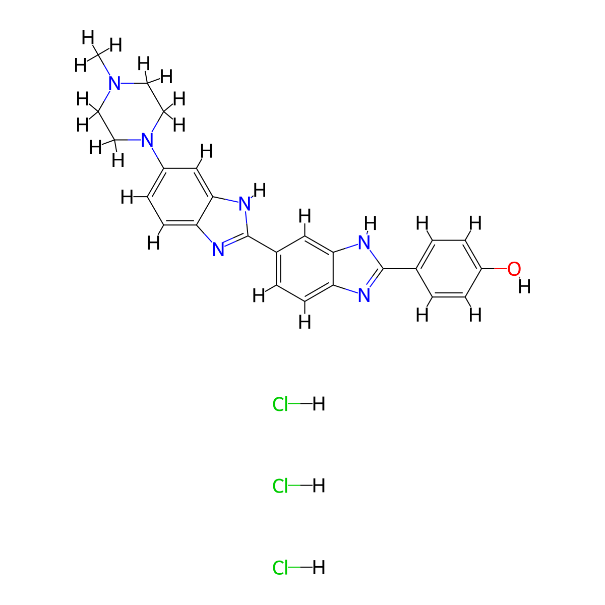 Bisbenzimidazole Trihydrochloride molecular structure, CAS 23491-45-4