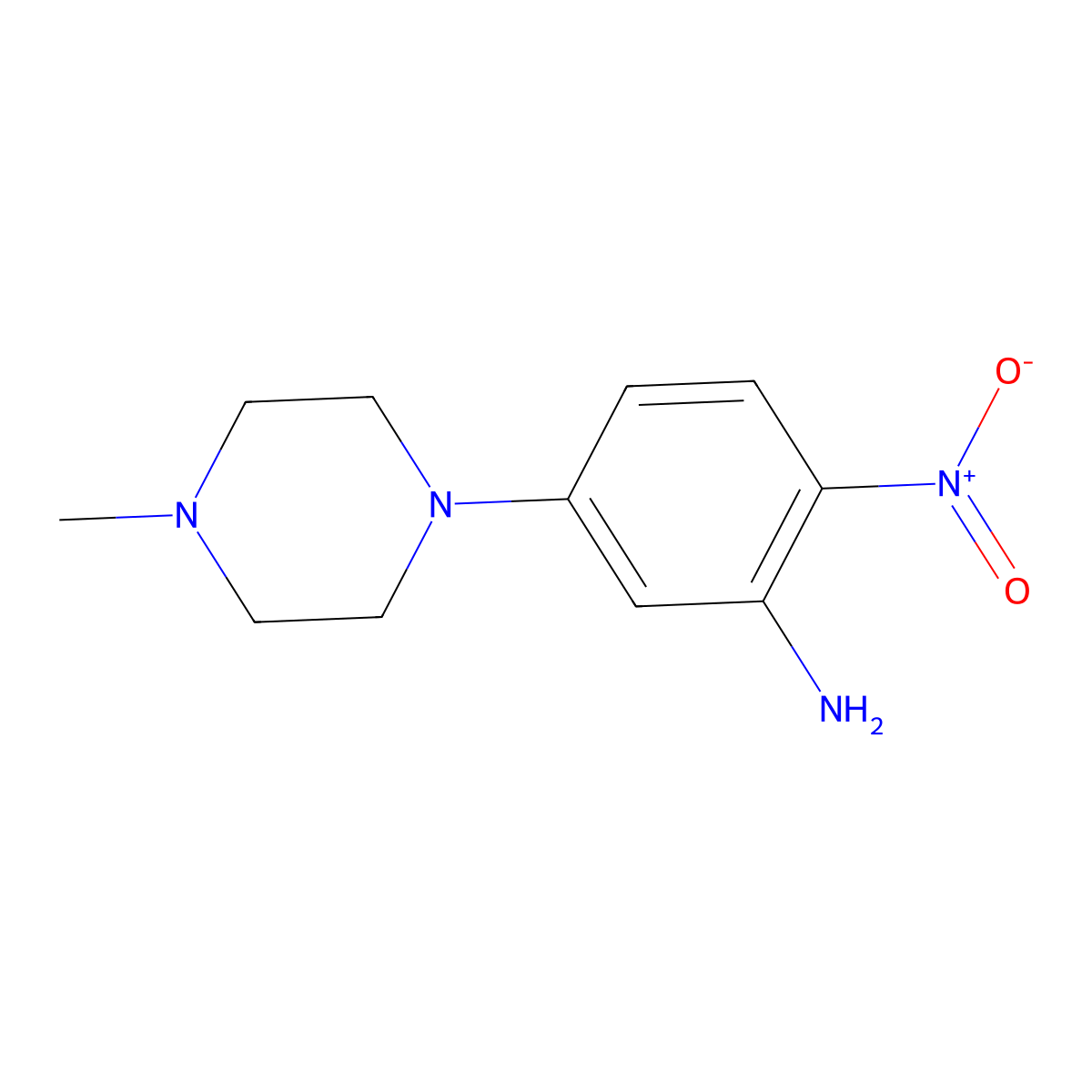 5-(4-Methylpiperazin-1-yl)-2-nitroaniline molecular structure, CAS 23491-48-7