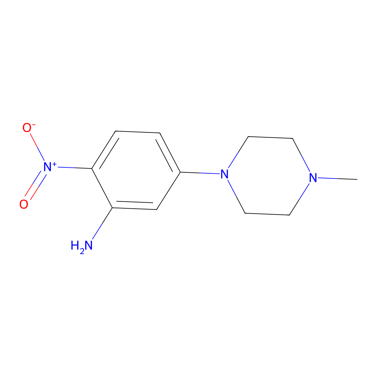 5-(4-Methylpiperazin-1-yl)-2-nitroaniline molecular structure, CAS 23491-48-7