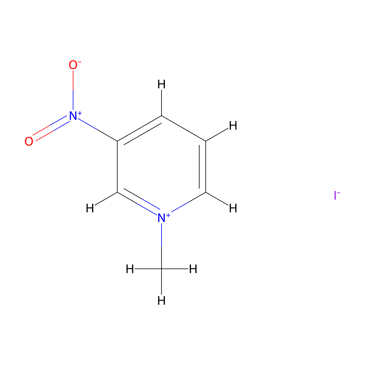 1-Methyl-3-nitropyridin-1-ium iodide monohydrate molecular structure, CAS 23493-34-7