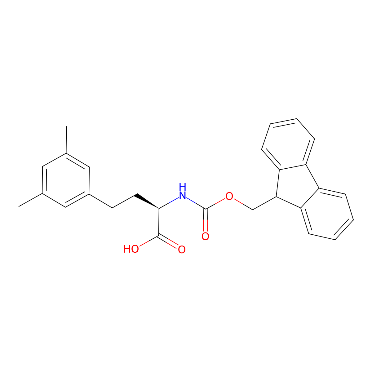 Fmoc-3,5-dimethyl-D-homophenylalanine molecular structure, CAS 2349312-97-4