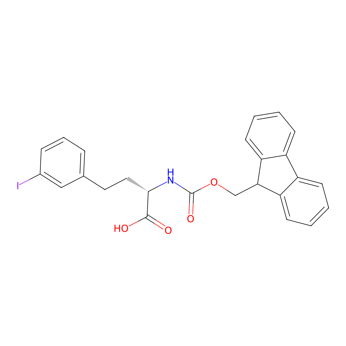 N-Fmoc-L-HomoPhe(3-I)-OH molecular structure, CAS 2349317-02-6