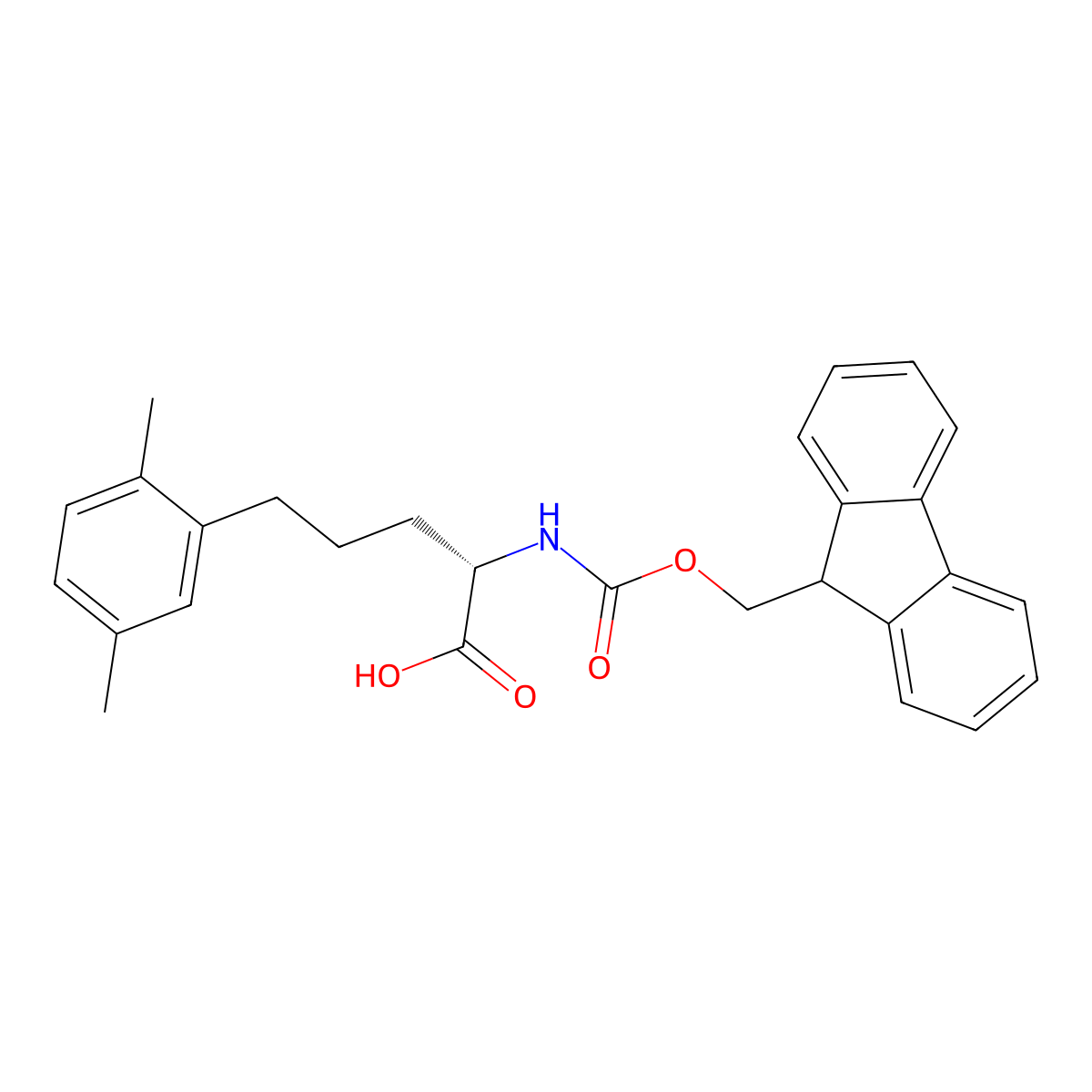 Fmoc-2-amino-5-phenyl(2,5-Dimethyl)-L-pentanoic acid molecular structure, CAS 2349332-10-9
