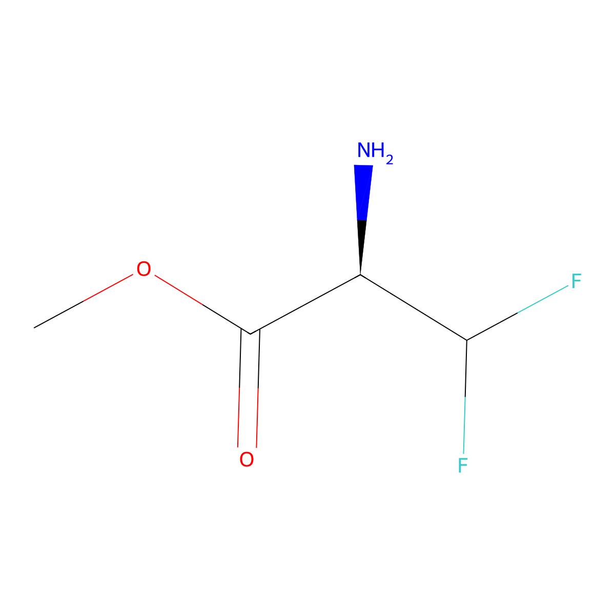 methyl (2R)-2-amino-3,3-difluoropropanoate molecular structure, CAS 2349333-86-2