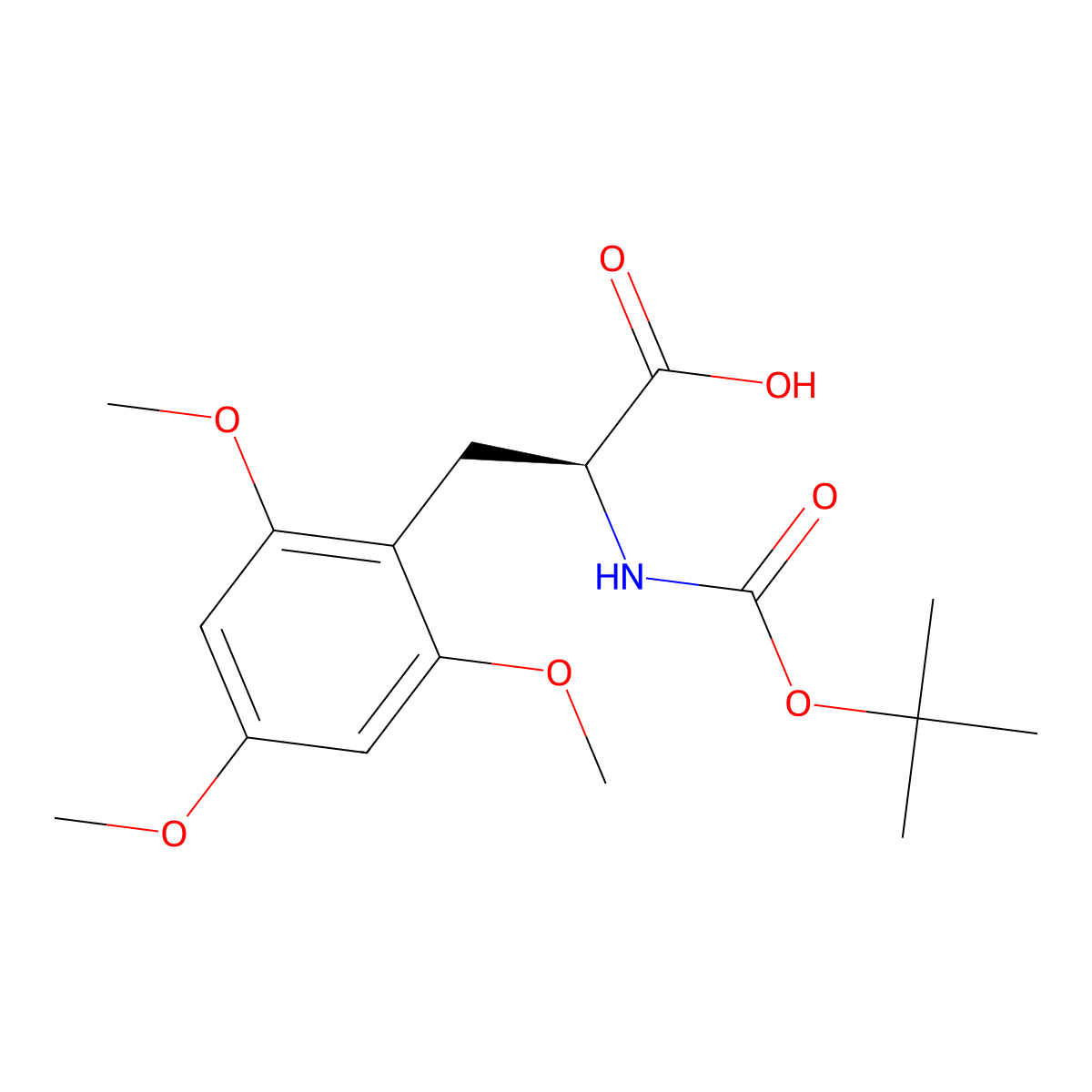(2S)-2-{[(tert-butoxy)carbonyl]amino}-3-(2,4,6-trimethoxyphenyl)propanoic acid molecular structure, CAS 2349338-83-4
