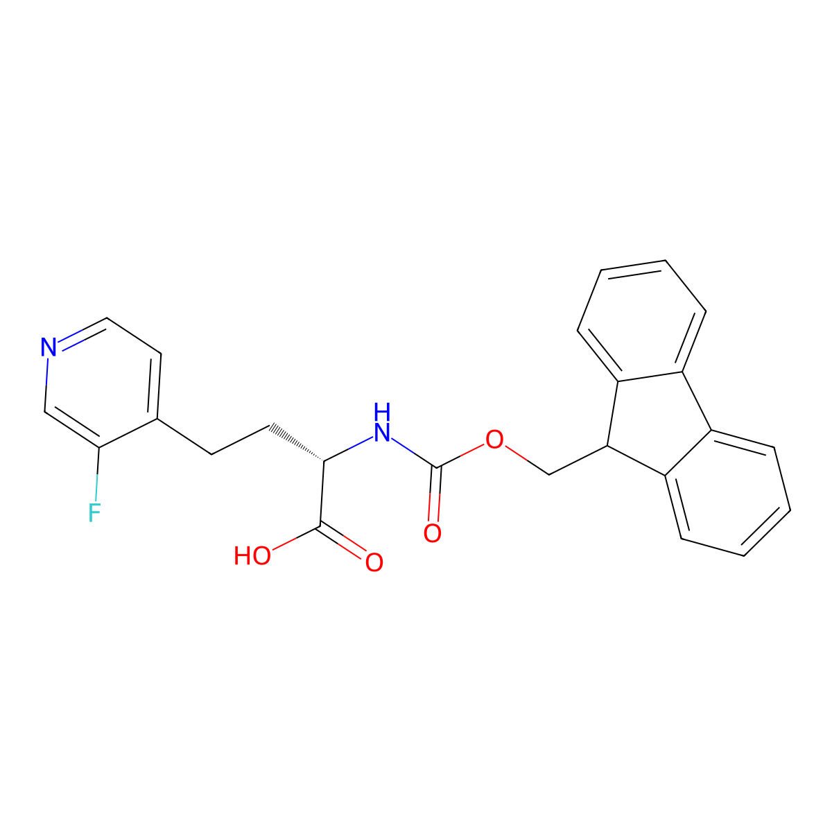 (S)-a-(Fmoc-amino)-3-fluoro-4-pyridinebutanoic acid molecular structure, CAS 2349346-76-3