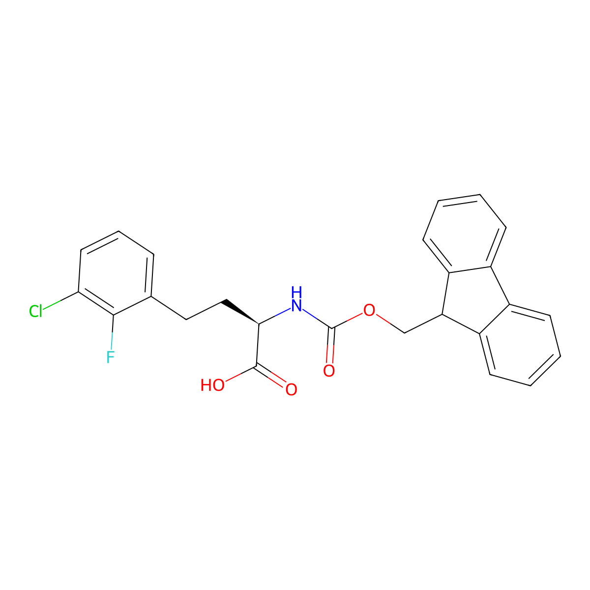 N-Fmoc-2-fluoro-3-chloro-D-homophenylalanine molecular structure, CAS 2349350-51-0