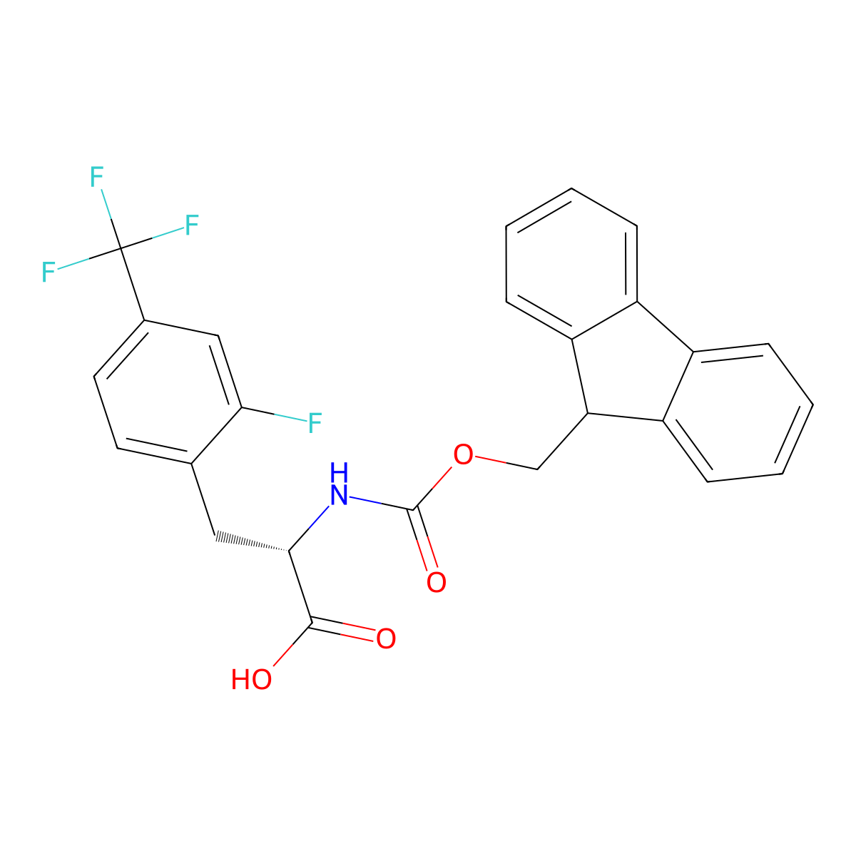 N-Fmoc-2-fluoro-4-trifluoromethyl-L-phenylalanine molecular structure, CAS 2349352-61-8