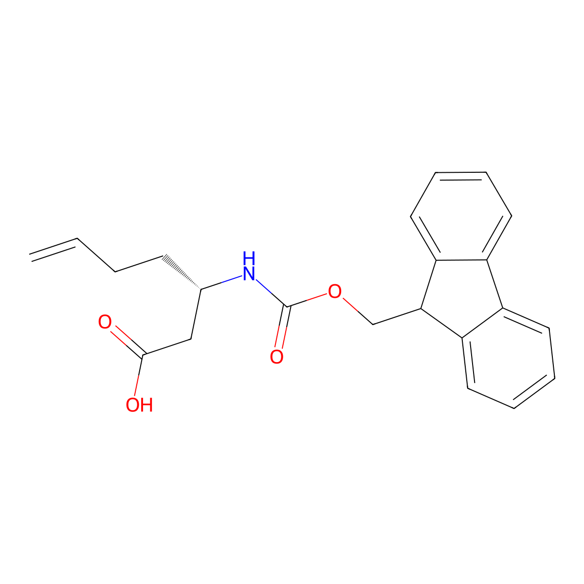 (3S)-3-({[(9H-fluoren-9-yl)methoxy]carbonyl}amino)hept-6-enoic acid molecular structure, CAS 2349353-34-8