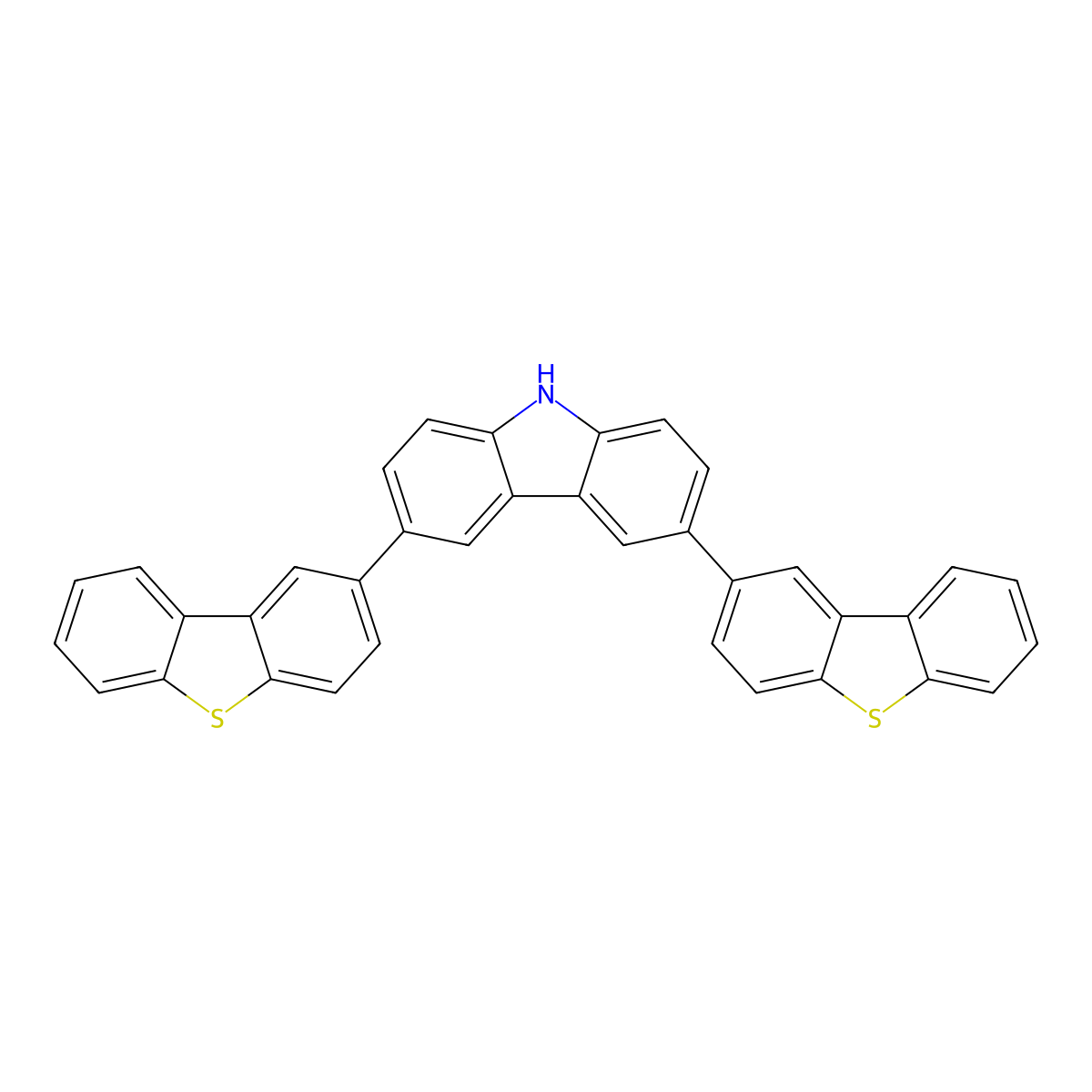 3,6-di(dibenzothiophen-2-yl)-9H-carbazole molecular structure, CAS 2349374-97-4