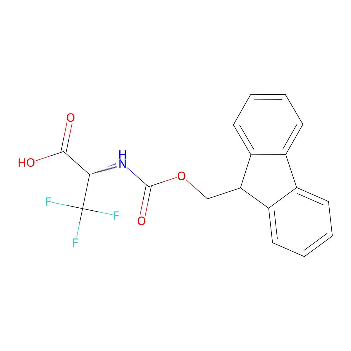 (2S)-2-({[(9H-fluoren-9-yl)methoxy]carbonyl}amino)-3,3,3-trifluoropropanoic acid molecular structure, CAS 2349382-66-5