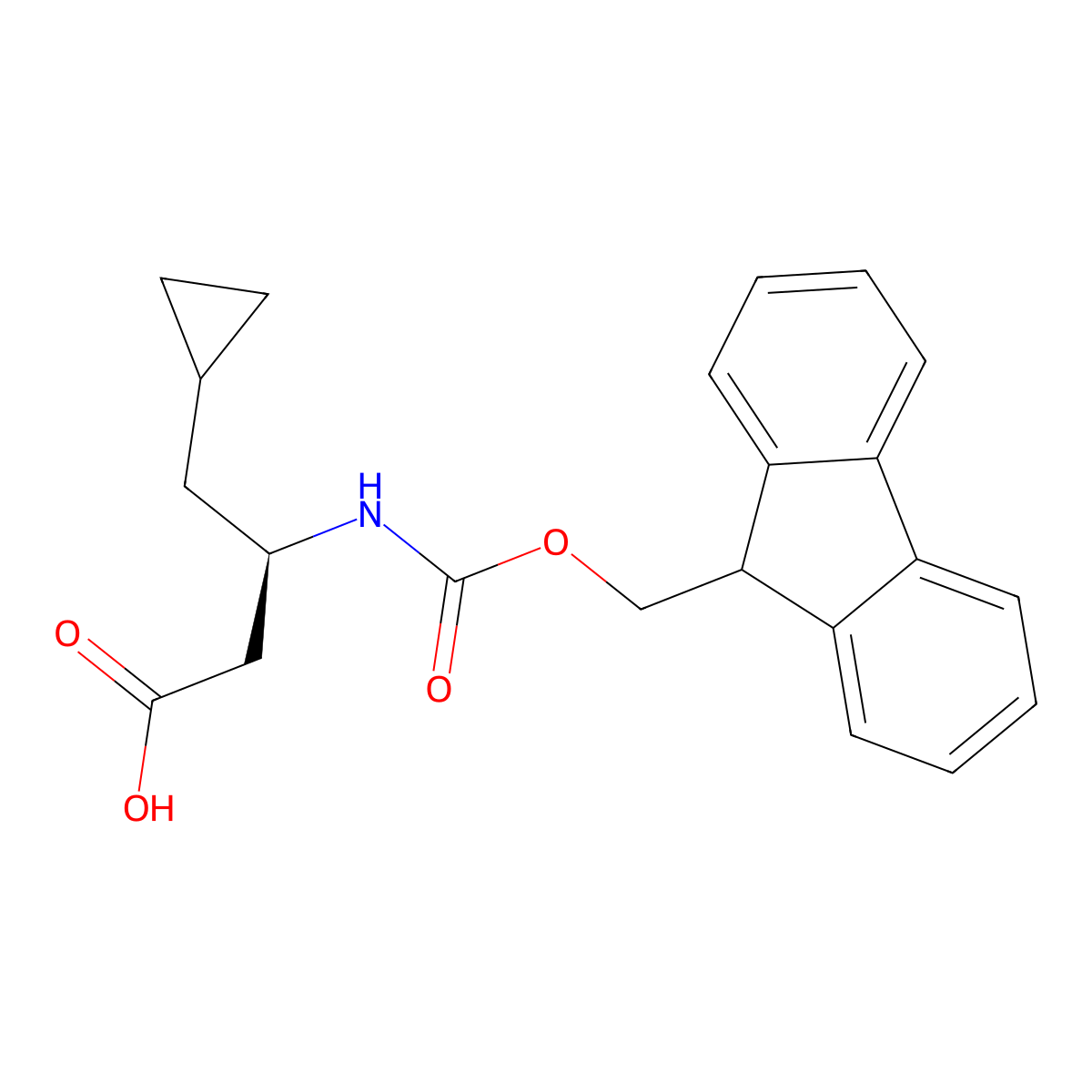 (3R)-4-cyclopropyl-3-({[(9H-fluoren-9-yl)methoxy]carbonyl}amino)butanoicacid molecular structure, CAS 2349386-10-1