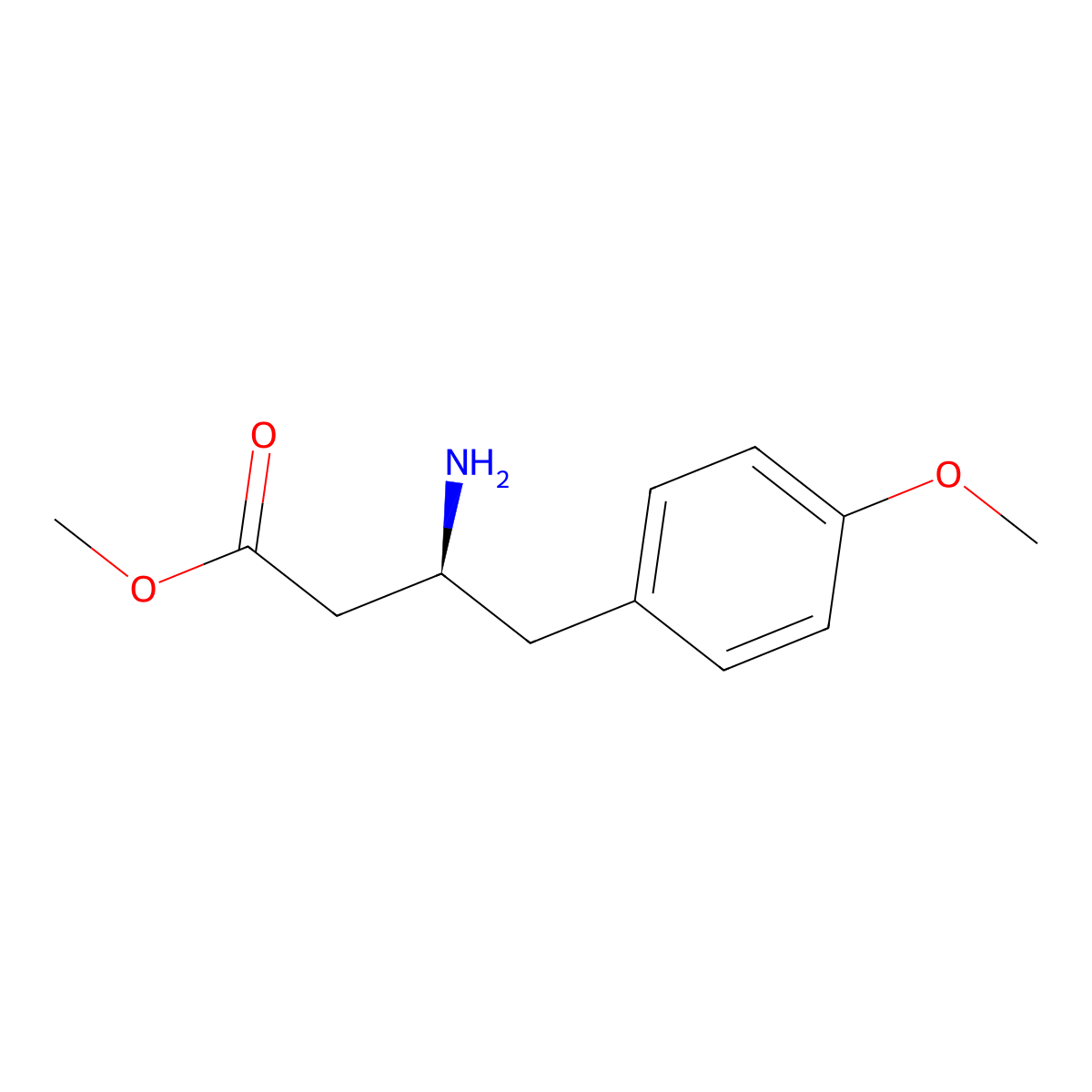 methyl (3S)-3-amino-4-(4-methoxyphenyl)butanoate molecular structure, CAS 2349386-50-9
