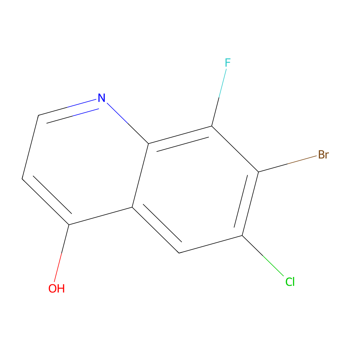 7-Bromo-6-chloro-8-fluoroquinolin-4(1H)-one molecular structure, CAS 2349394-43-8