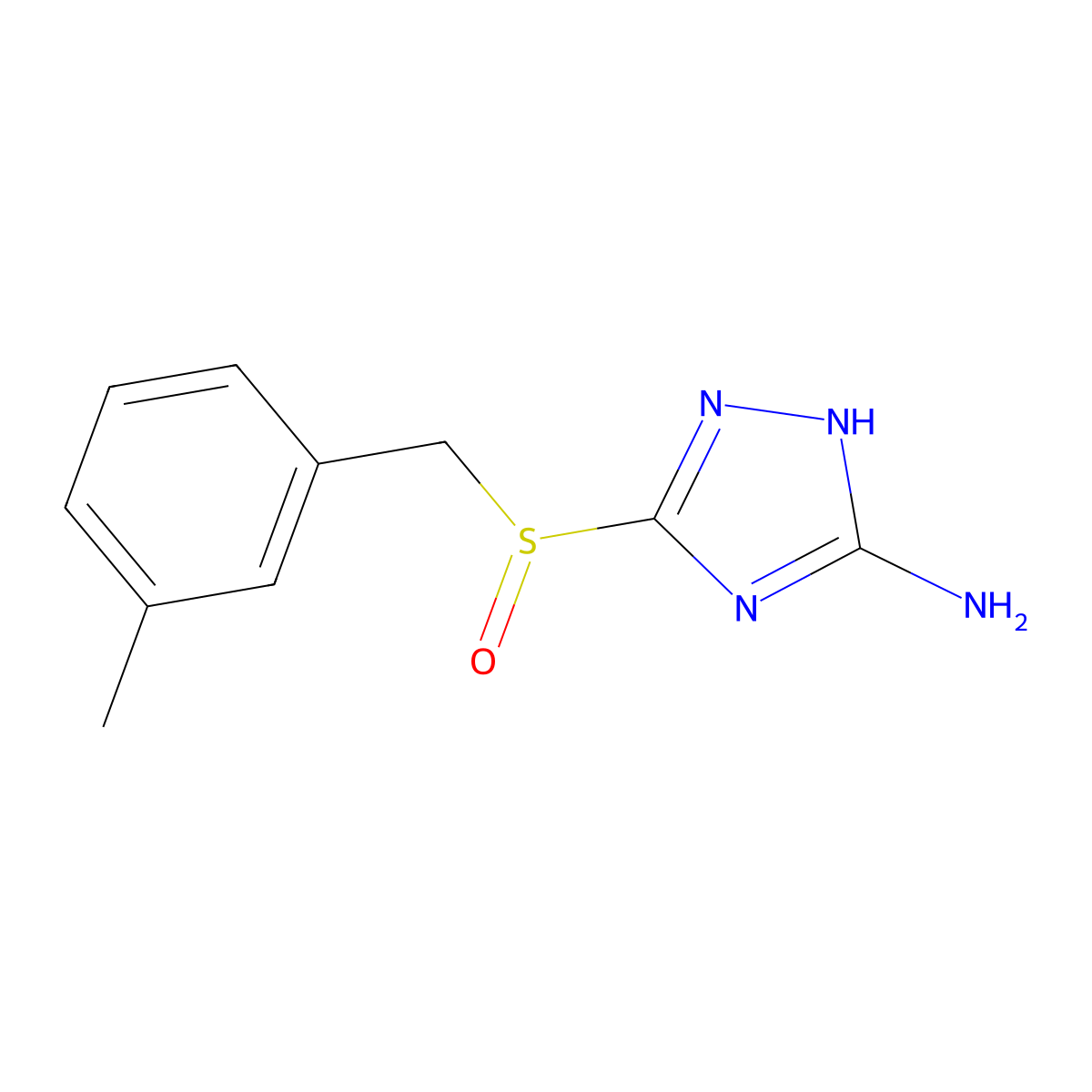 3-[(3-methylbenzyl)sulfinyl]-1H-1,2,4-triazol-5-amine molecular structure, CAS 2349394-97-2