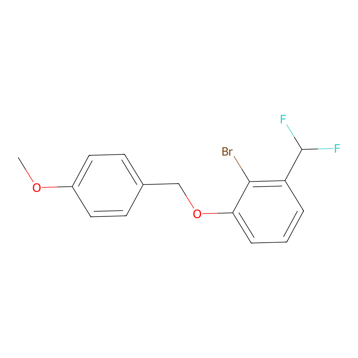 2-Bromo-1-(difluoromethyl)-3-[(4-methoxyphenyl)methoxy]benzene molecular structure, CAS 2349398-40-7
