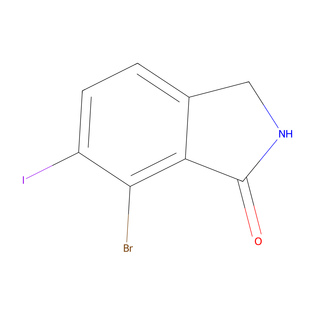 7-Bromo-6-iodoisoindolin-1-one molecular structure, CAS 2349398-95-2