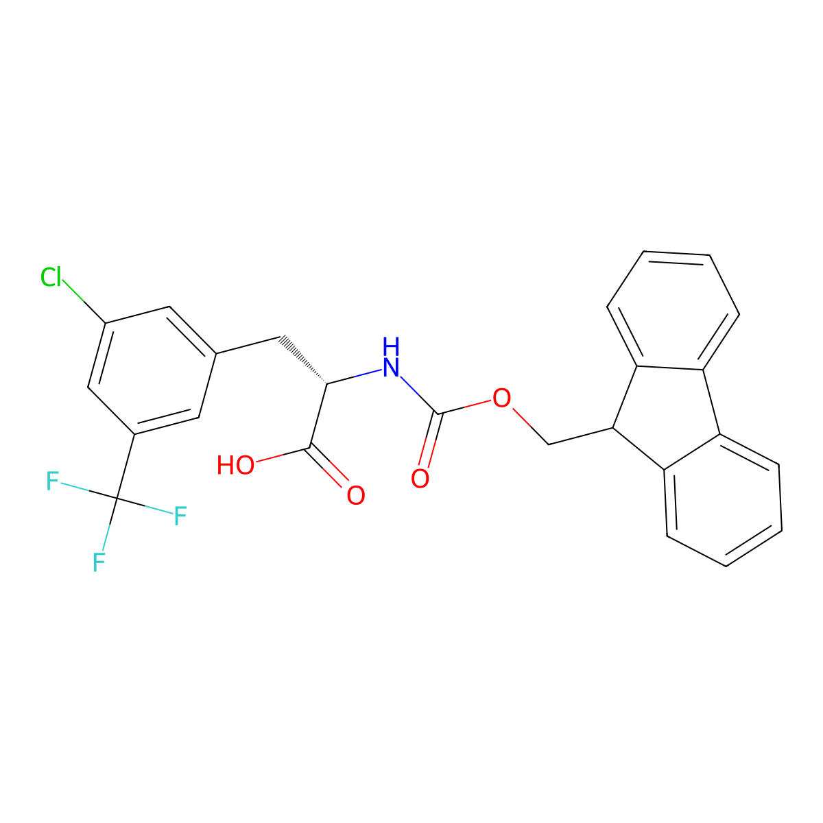 N-Fmoc-3-chloro-5-(trifluoromethyl)-L-phenylalanine molecular structure, CAS 2349403-51-4