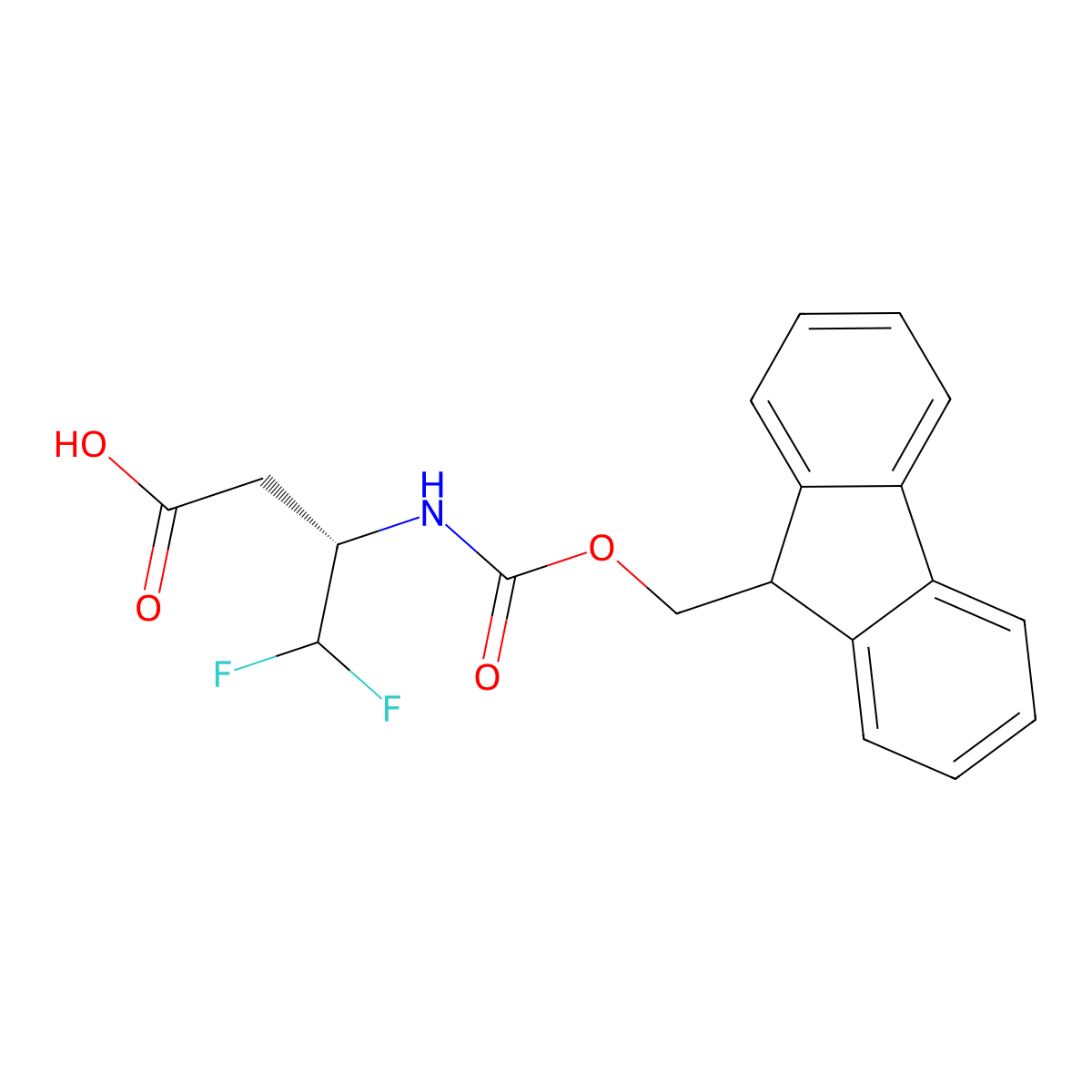 (S)-Fmoc-3-Amino-4,4-difluorobutanoic acid molecular structure, CAS 2349406-64-8