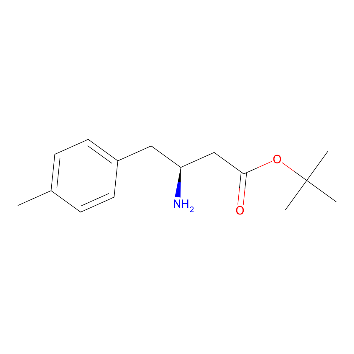 tert-butyl (3S)-3-amino-4-(4-methylphenyl)butanoate molecular structure, CAS 2349415-56-9