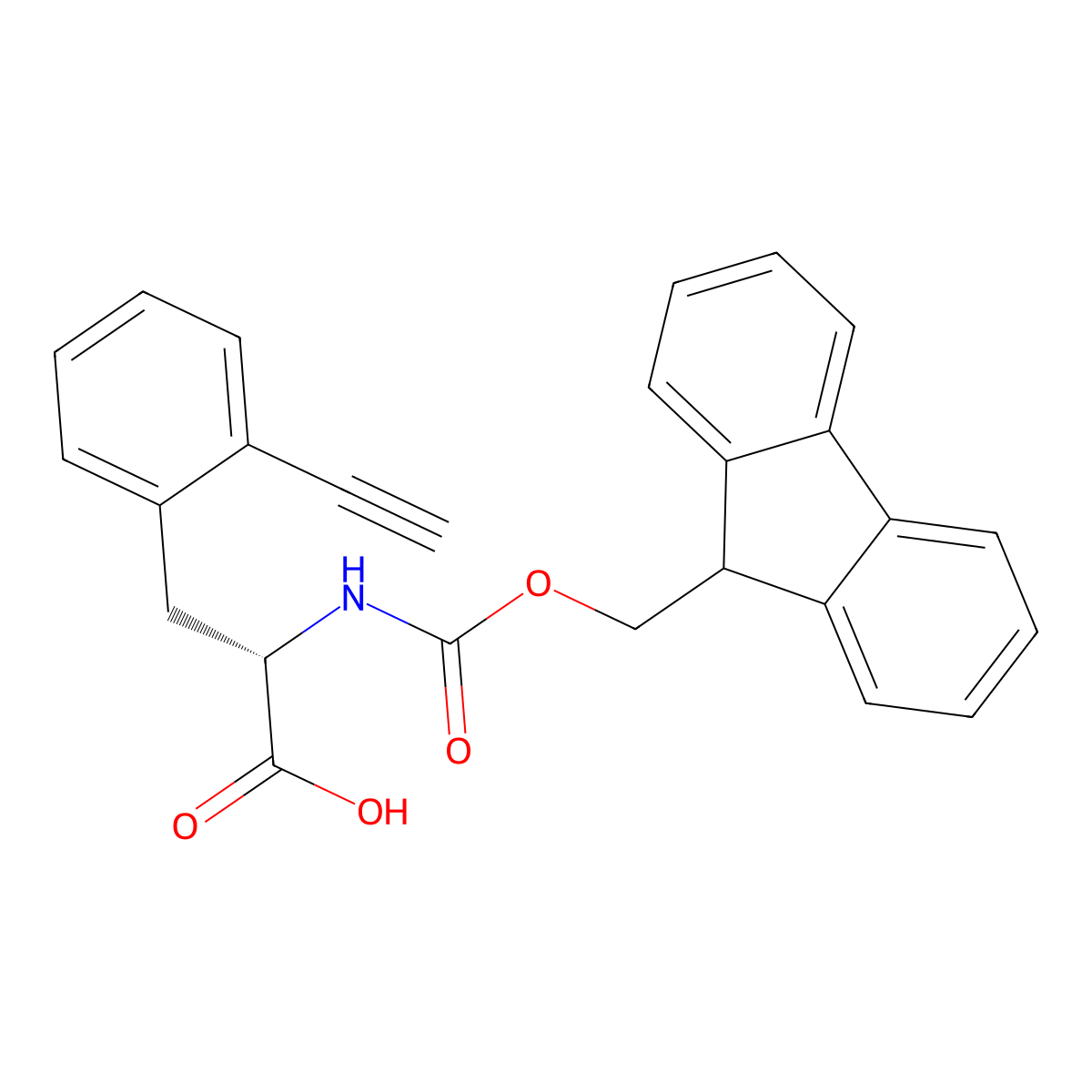 (2S)-3-(2-ethynylphenyl)-2-({[(9H-fluoren-9-yl)methoxy]carbonyl}amino)propanoic acid molecular structure, CAS 2349416-34-6