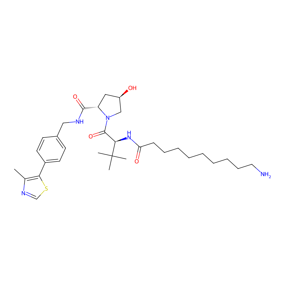 (S,R,S)-Ahpc-CO-C9-NH2 molecular structure, CAS 2349429-71-4