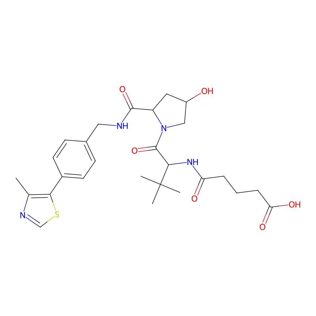 5-[[(1S)-1-[(2S,4R)-4-hydroxy-2-[[4-(4-methylthiazol-5-yl)phenyl]methylcarbamoyl]pyrrolidine-1-carbonyl]-2,2-dimethyl-propyl]amino]-5-oxo-pentanoic acid molecular structure, CAS 2349429-75-8
