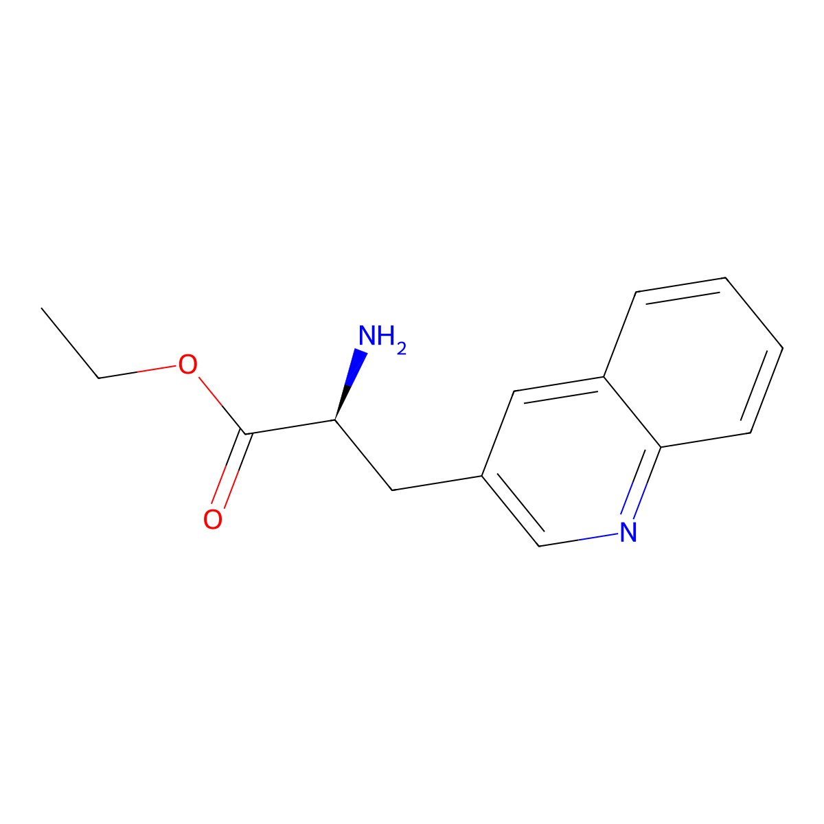 ethyl (2S)-2-amino-3-(quinolin-3-yl)propanoate molecular structure, CAS 2349444-91-1