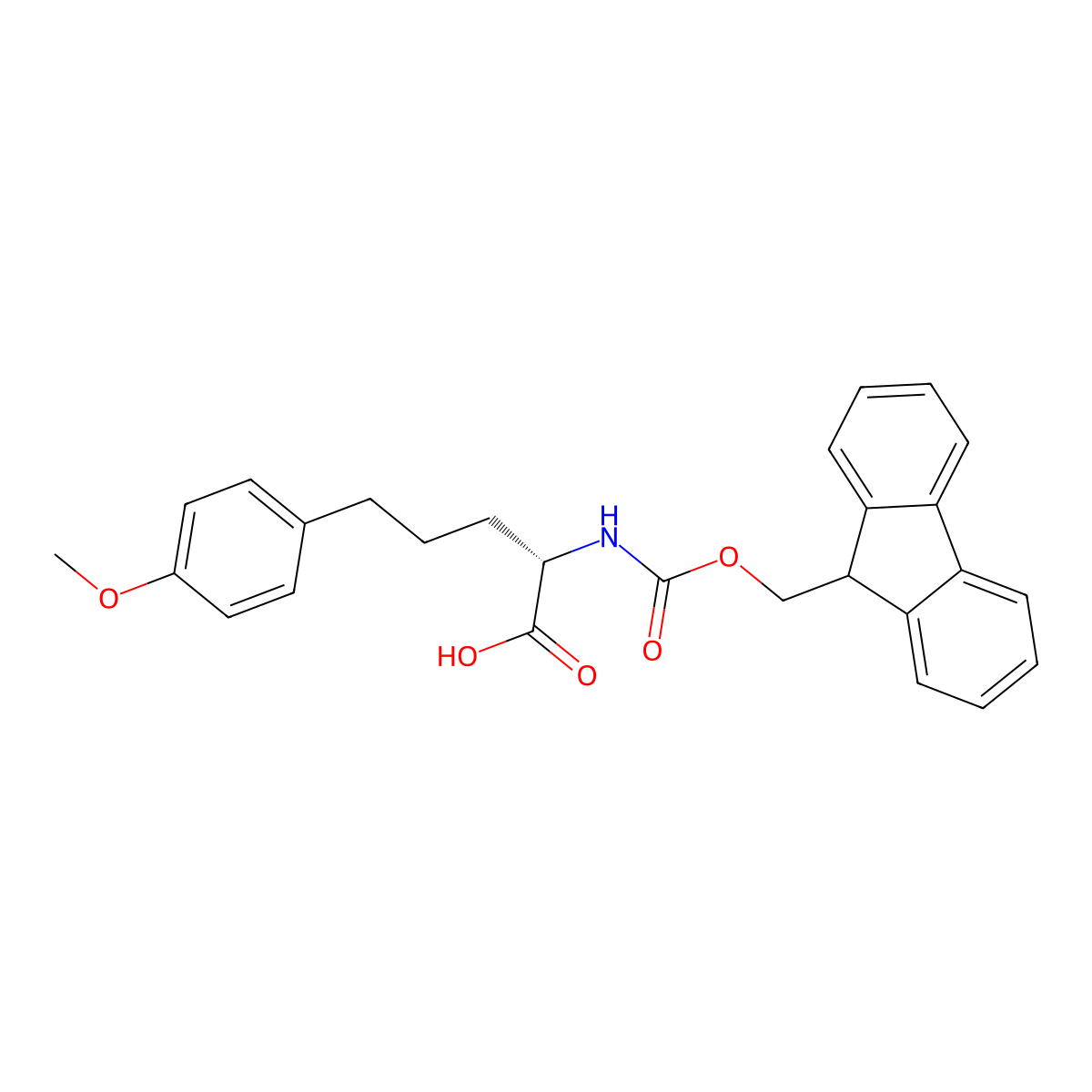 Fmoc-(S)-2-amino-5-(4-methoxyphenyl)pentanoic acid molecular structure, CAS 2349445-11-8