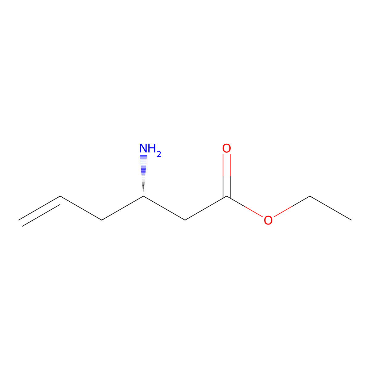 ethyl (3S)-3-aminohex-5-enoate molecular structure, CAS 2349453-71-8