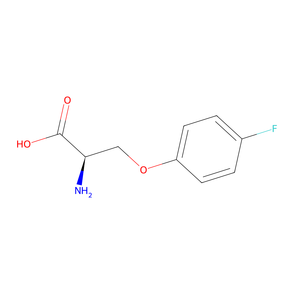 (2R)-2-amino-3-(4-fluorophenoxy)propanoic acid molecular structure, CAS 2349456-81-9