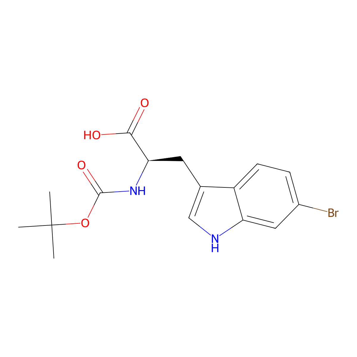 N-Boc-6-bromo-D-tryptophan molecular structure, CAS 2349465-96-7