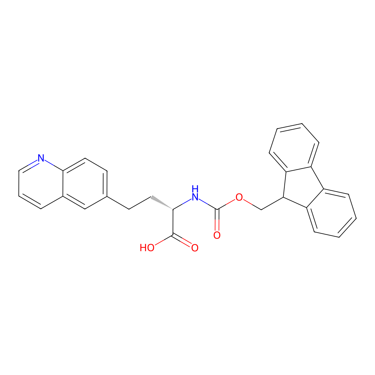 (2S)-2-(9H-fluoren-9-ylmethoxycarbonylamino)-4-quinolin-6-ylbutanoic acid molecular structure, CAS 2349476-84-0