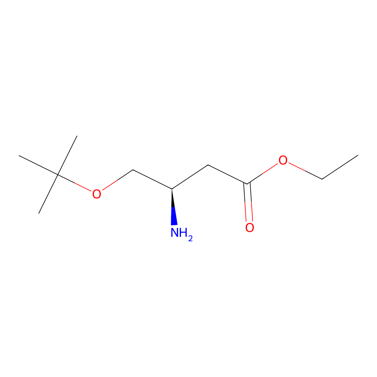 ethyl (3R)-3-amino-4-(tert-butoxy)butanoate molecular structure, CAS 2349493-21-4
