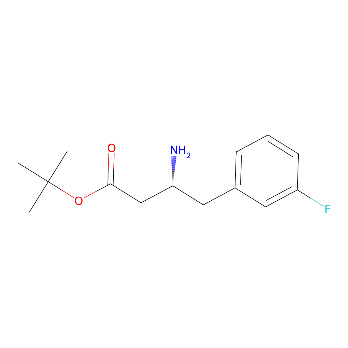 tert-butyl (3R)-3-amino-4-(3-fluorophenyl)butanoate molecular structure, CAS 2349494-80-8