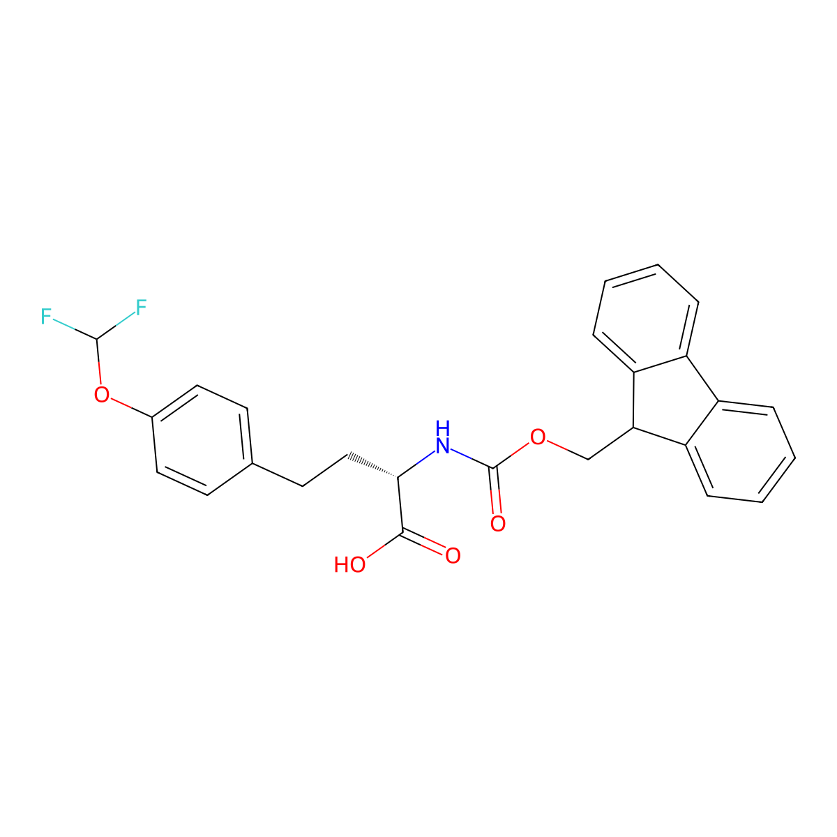 (S)-2-((((9H-Fluoren-9-yl)methoxy)carbonyl)amino)-4-(4-(difluoromethoxy)phenyl)butanoic acid molecular structure, CAS 2349494-85-3