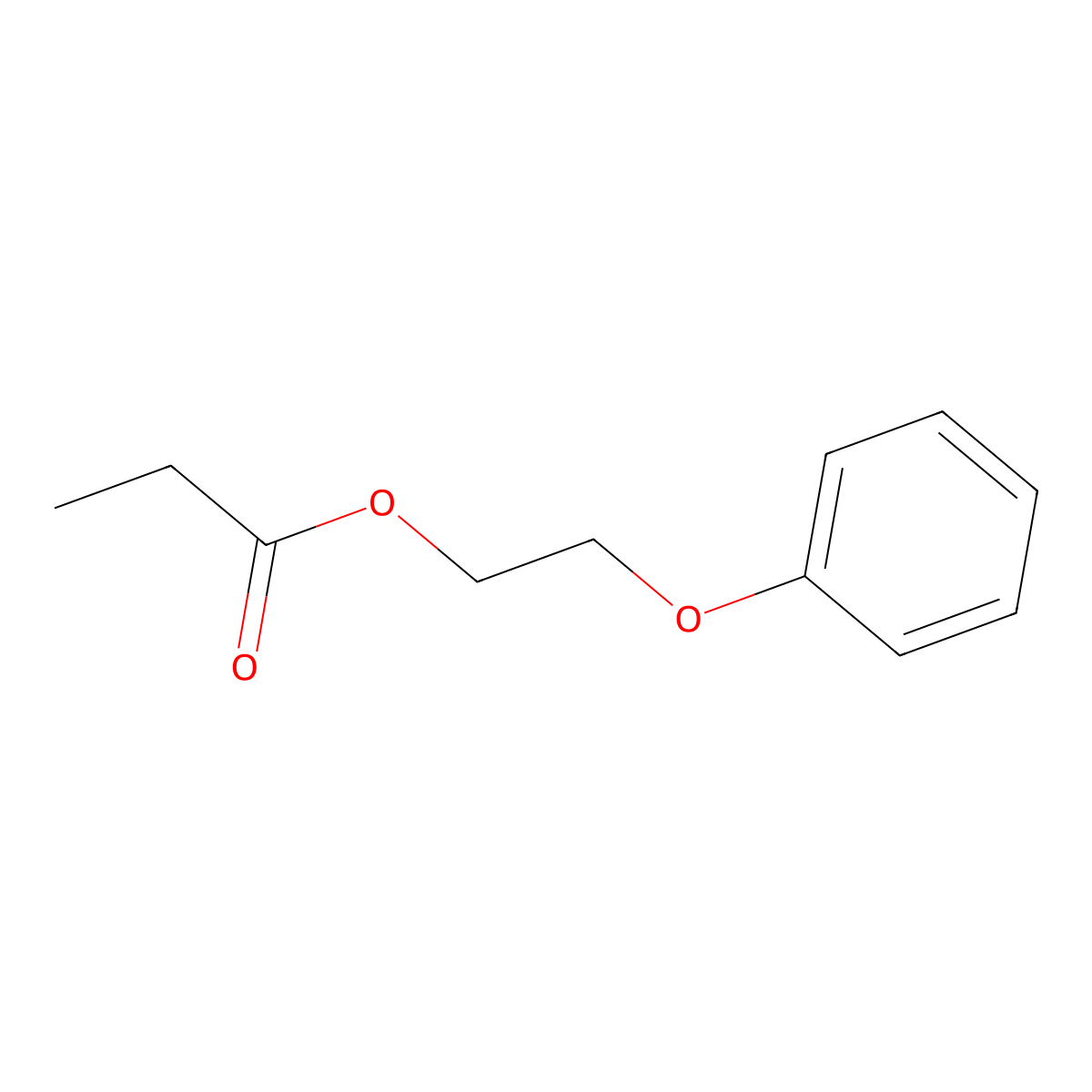Phenoxyethyl propionate molecular structure, CAS 23495-12-7