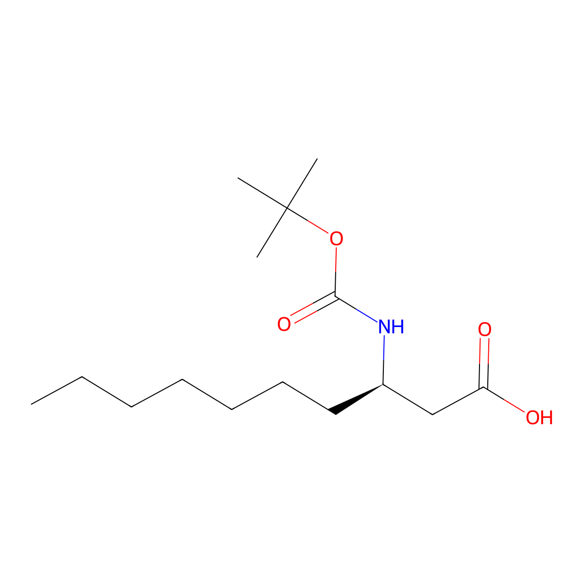 (3R)-3-{[(tert-butoxy)carbonyl]amino}decanoic acid molecular structure, CAS 2349521-06-6